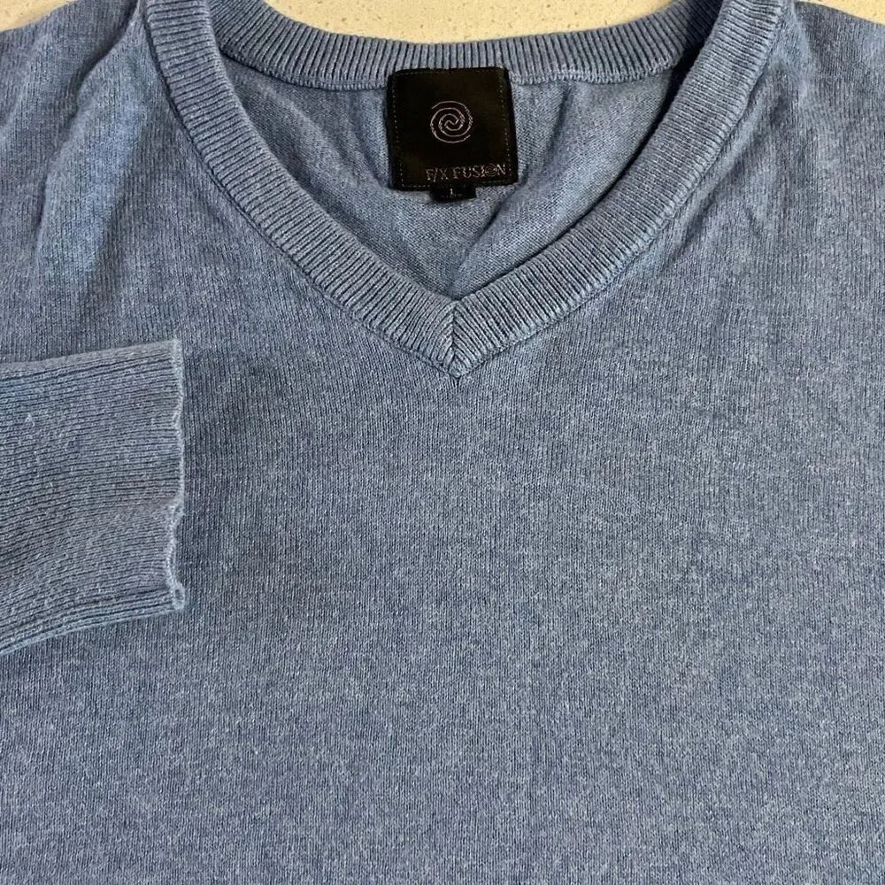 F/X Fusion V-Neck Cotton/cashmere Sweater Sz. L